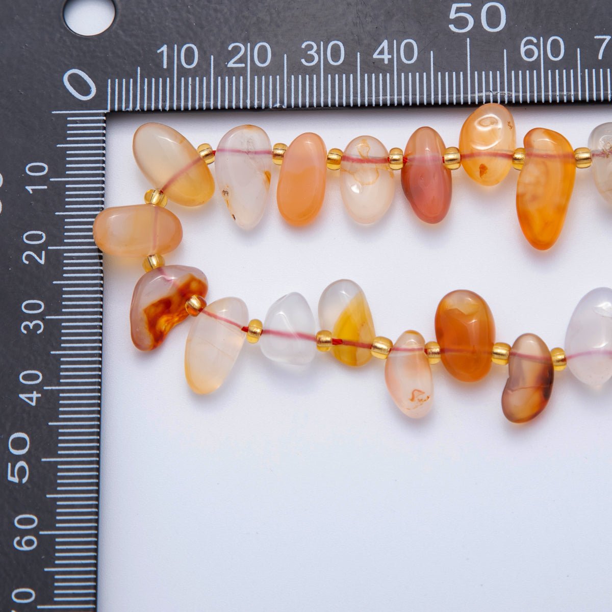 5.5mm Geometric Pebble Natural Gemstone Bead Strand Finding | WA-1971