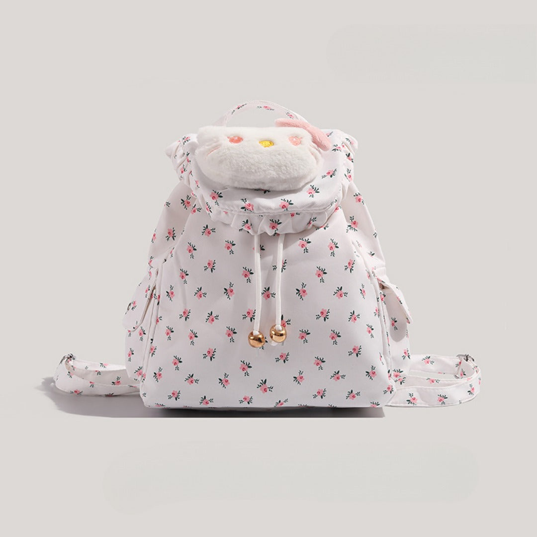 Cute small backpack for girls teens, floral canvas backpack, cute girl backpack, commuter versatile school bag for girls