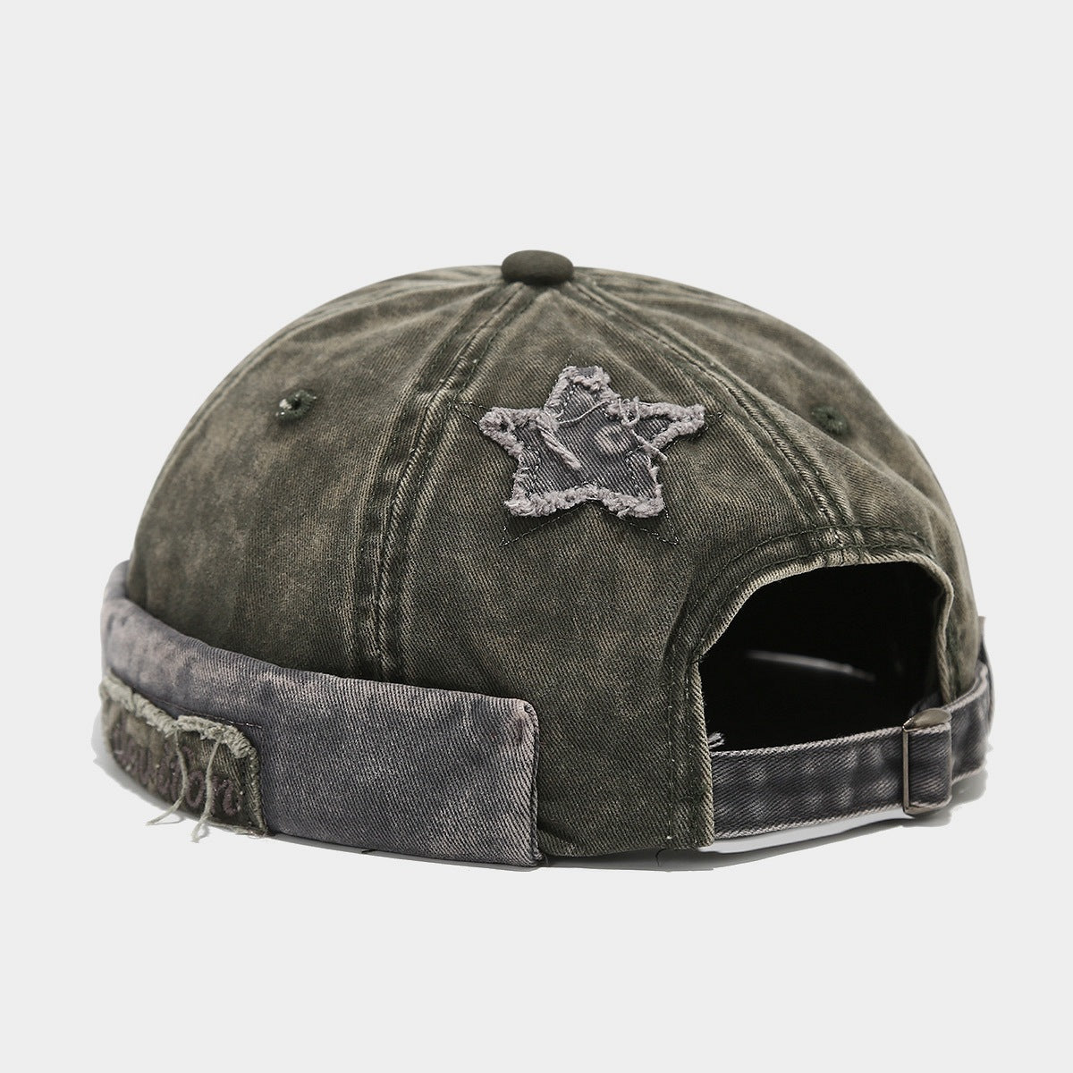 Men And Women Can Wear This Vintage Hat With Frayed Edges, Featuring A Five-point Star Patch. It&