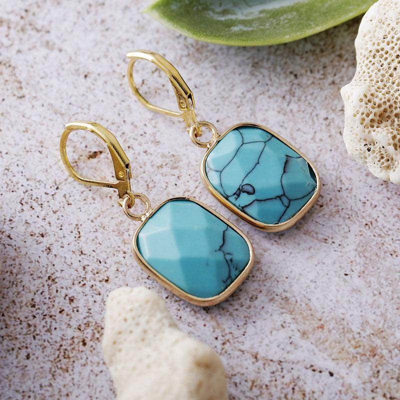 Copper Natural Stone Dangle Earrings for Elegant Style