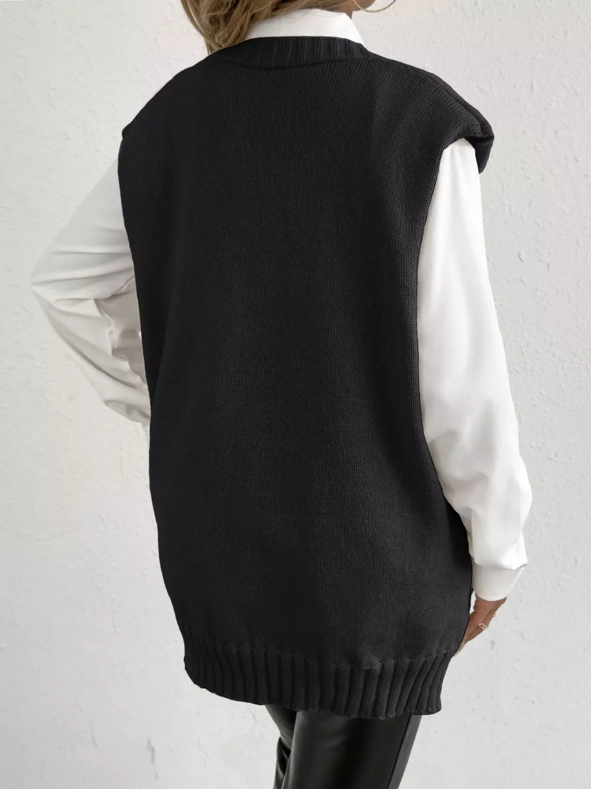 Button-Down Button Up Sweater Vest