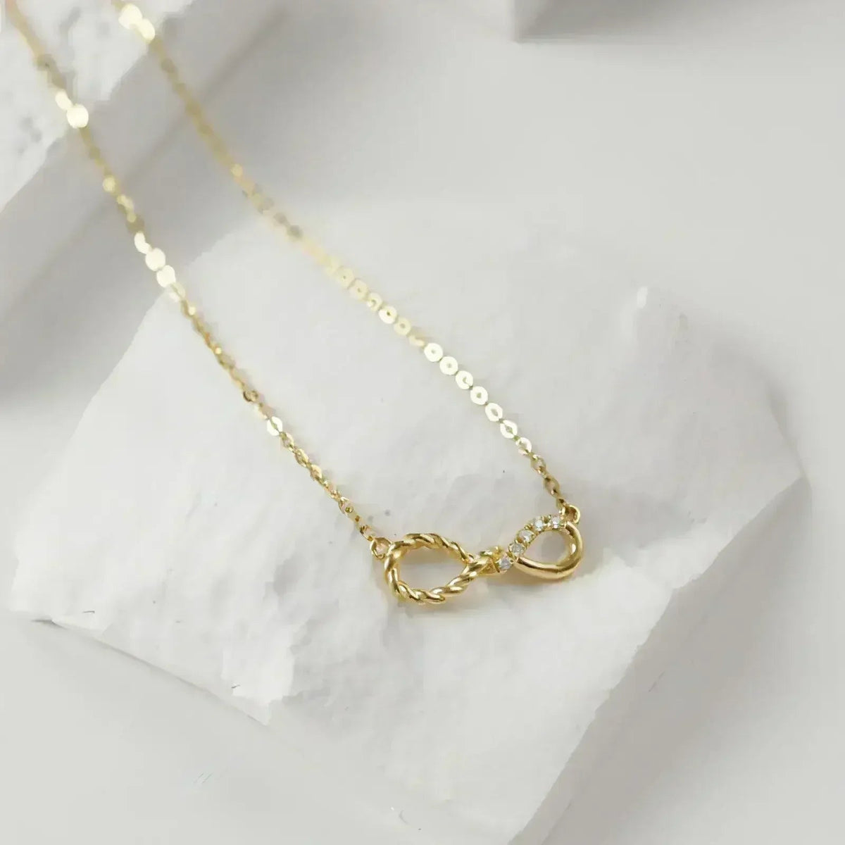 18K Gold Lock Necklace - Octagonal Gemstone Pendant - Adjustable Chain