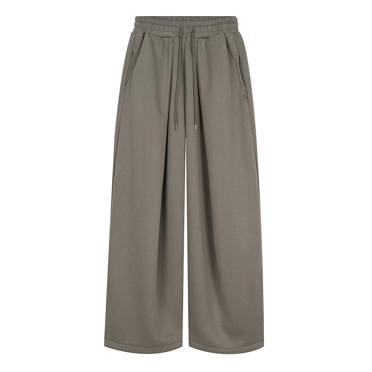 Embroidered Pleated Drawstring Sweatpants For Women Loose Straight Fit