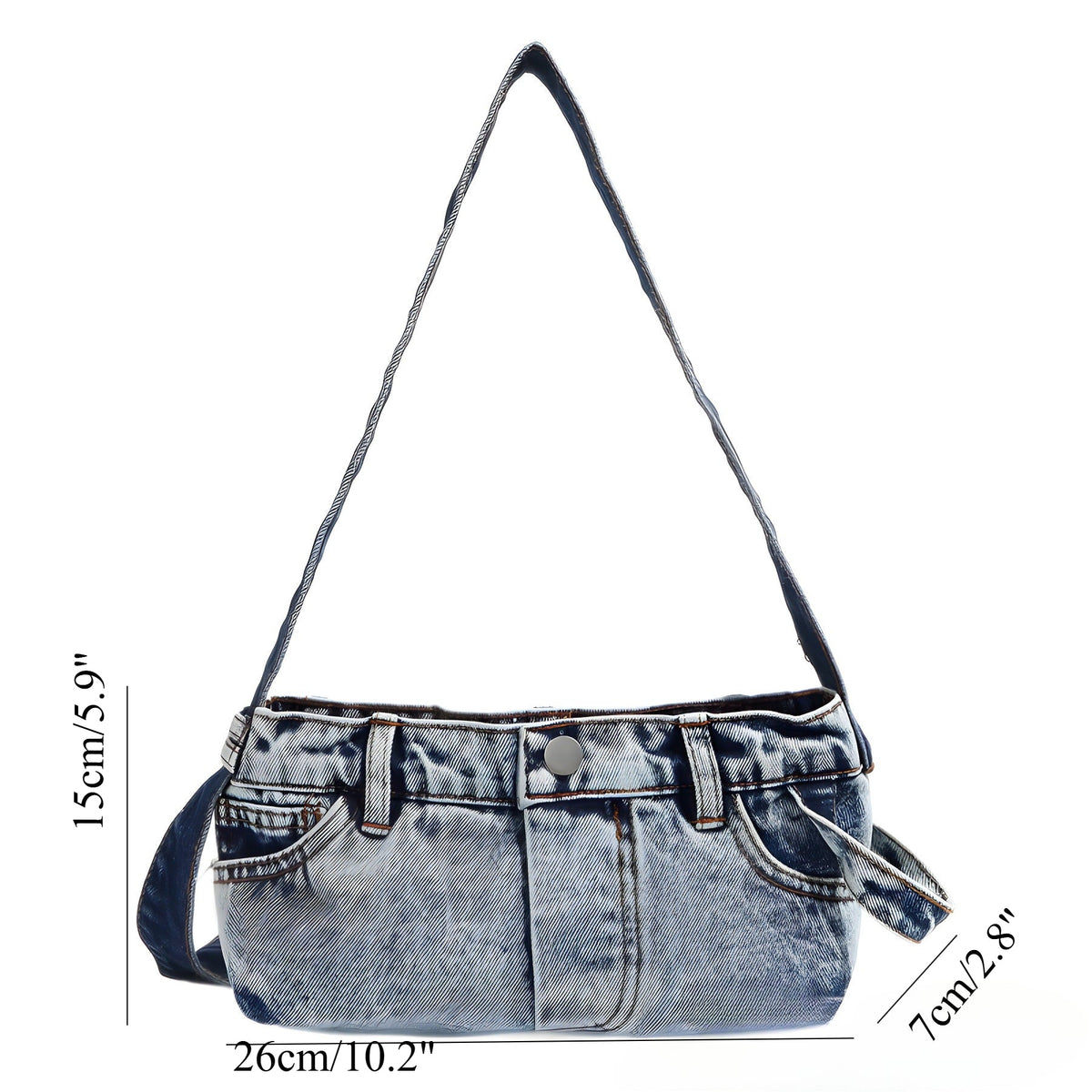 Small shoulder purse denim women&