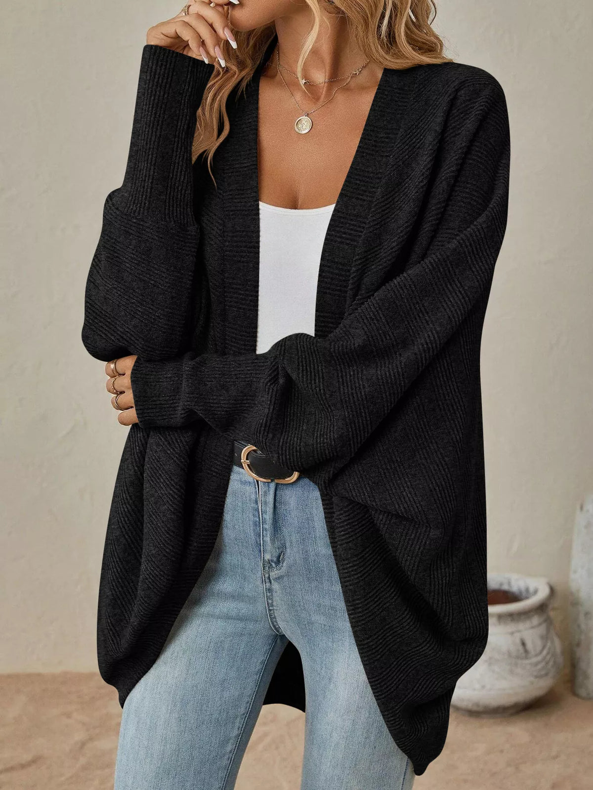 Open Front Cocoon Cardigan