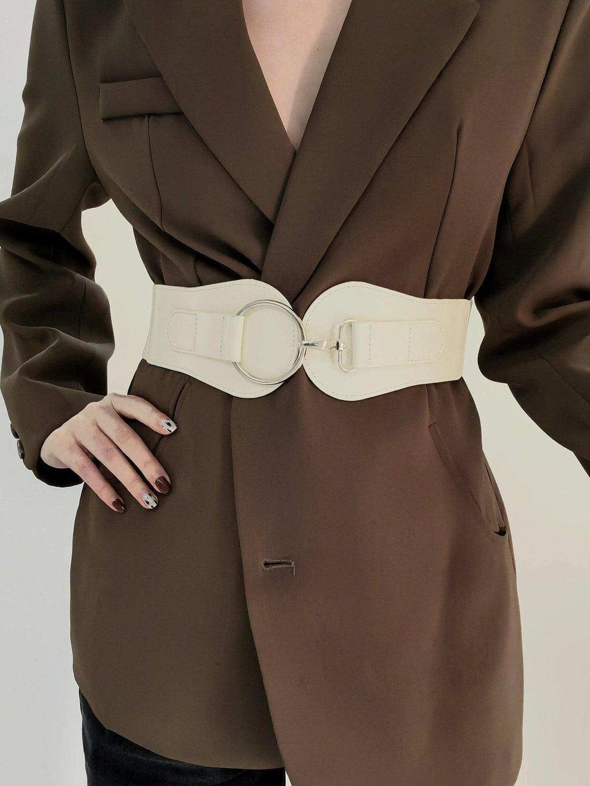 PU Elastic Wide Belt for Comfortable Fashion Fit