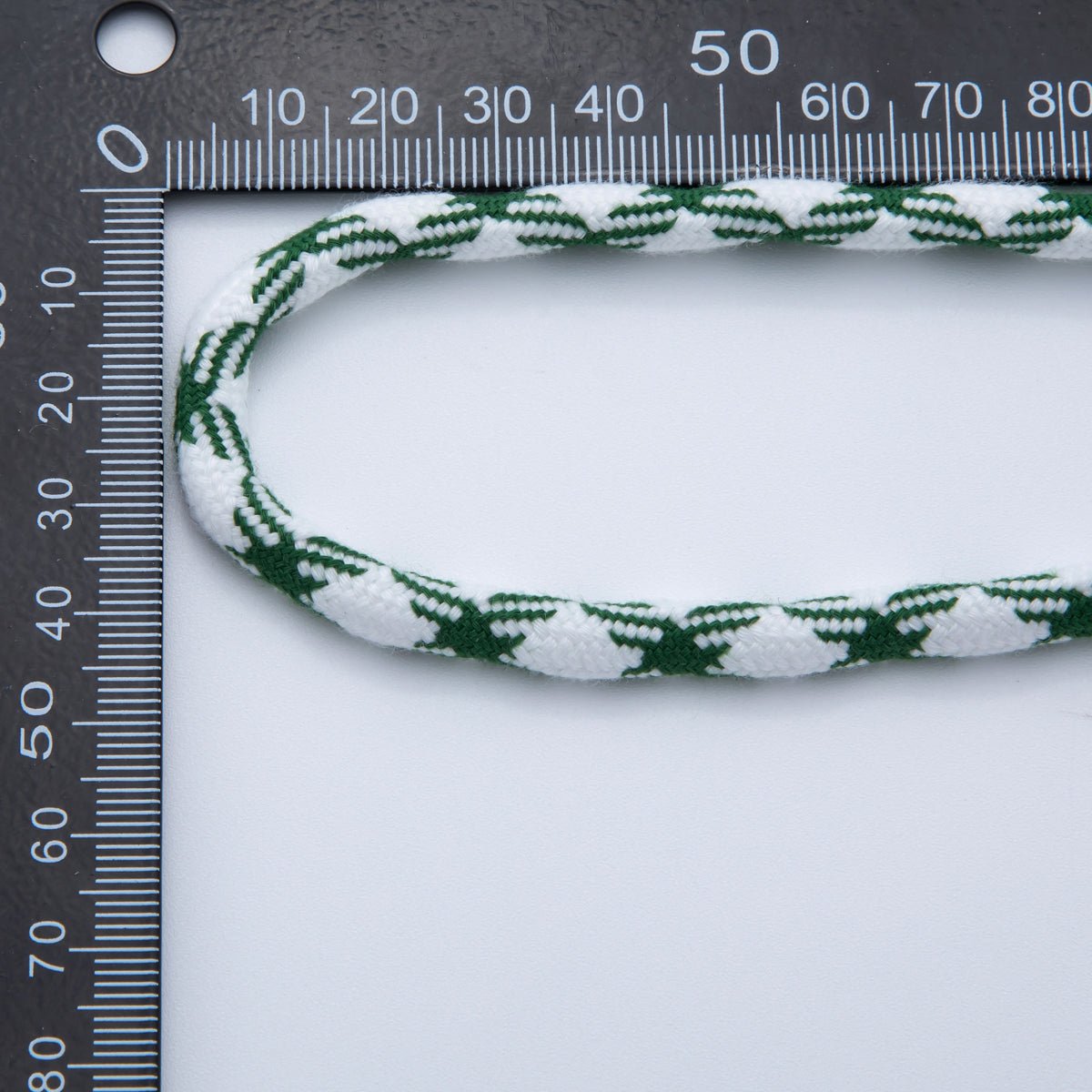 5mm Dark Green-White Braided Summer Sport Cotton Cord Paracord Unfinished Chain by Yard | Roll-01635