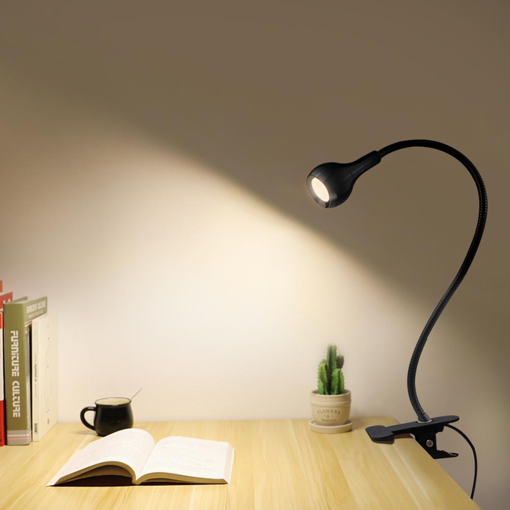 5V USB power LED Desk lamp Flexible study Reading Book lights Eye Protect Table lamp With Clip For Home Decorative Table Lamp Cute Study Lamps for Bedroom Décor