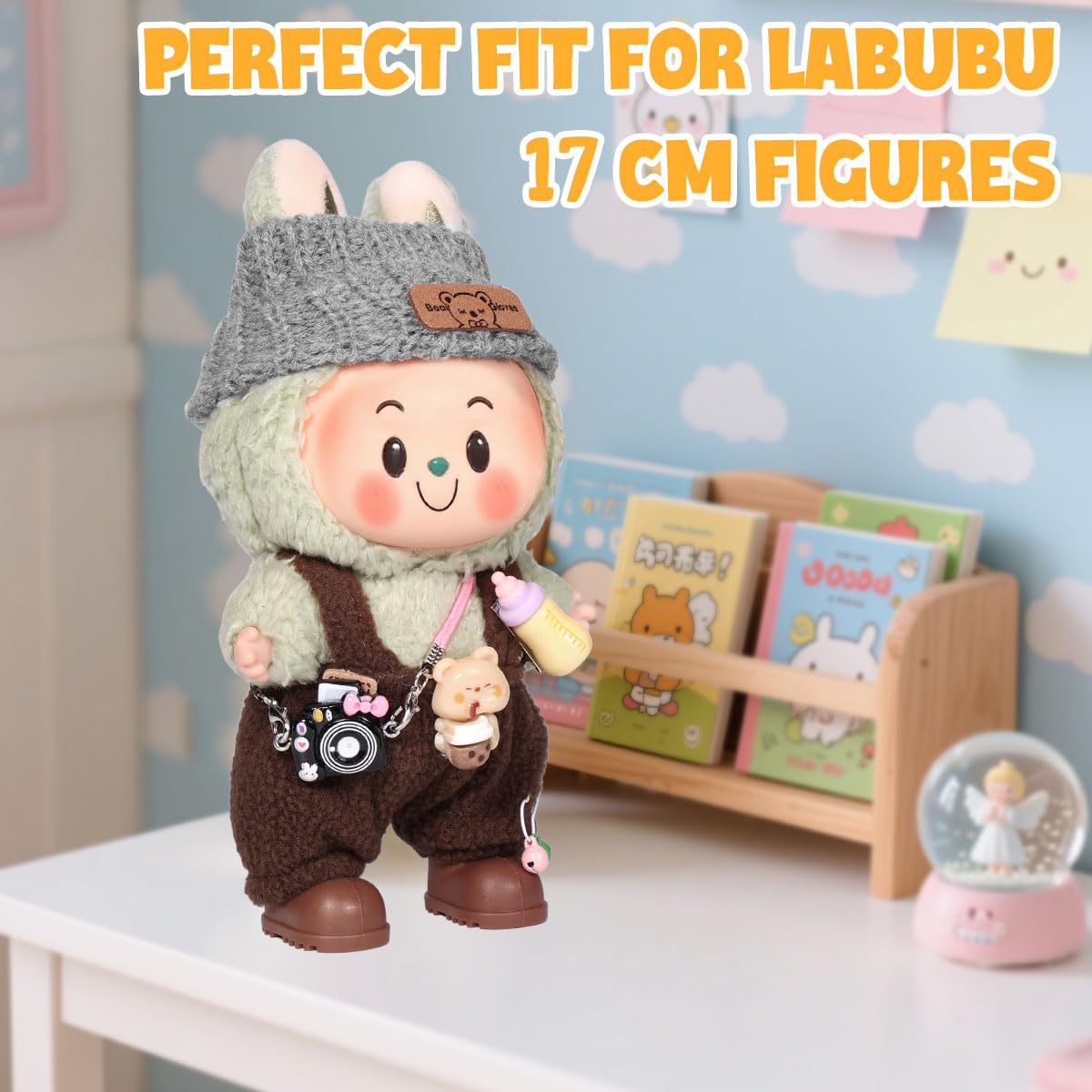 3 Piece Doll Clothes Set for 17cm Dolls - Handmade Crochet Outfit with Hat