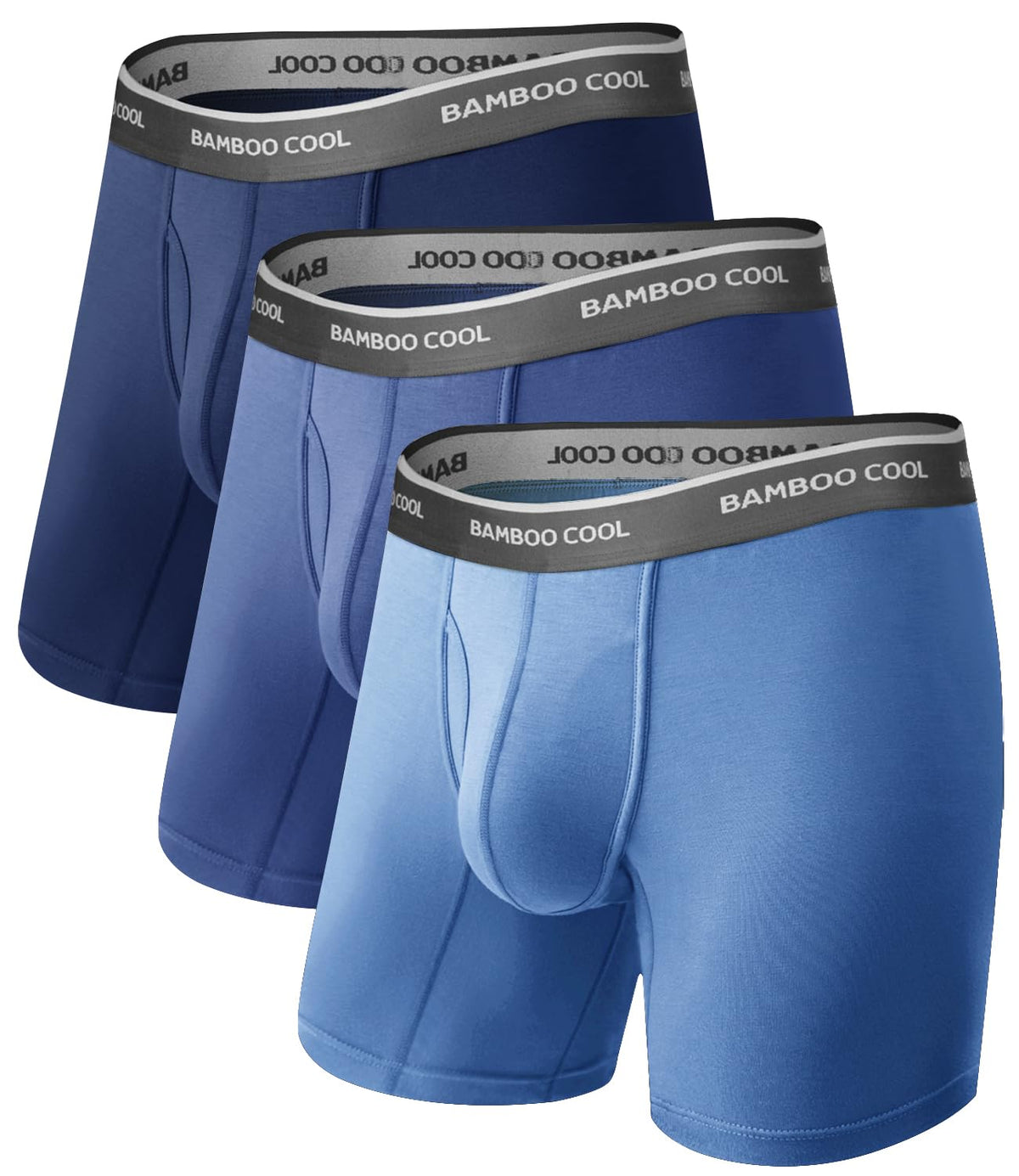 BAMBOO COOL Ultra Soft Mens Underwear Boxer Briefs Multi-pack | Bamboo Fabric,No Ride Up,More Breathable Than Cotton