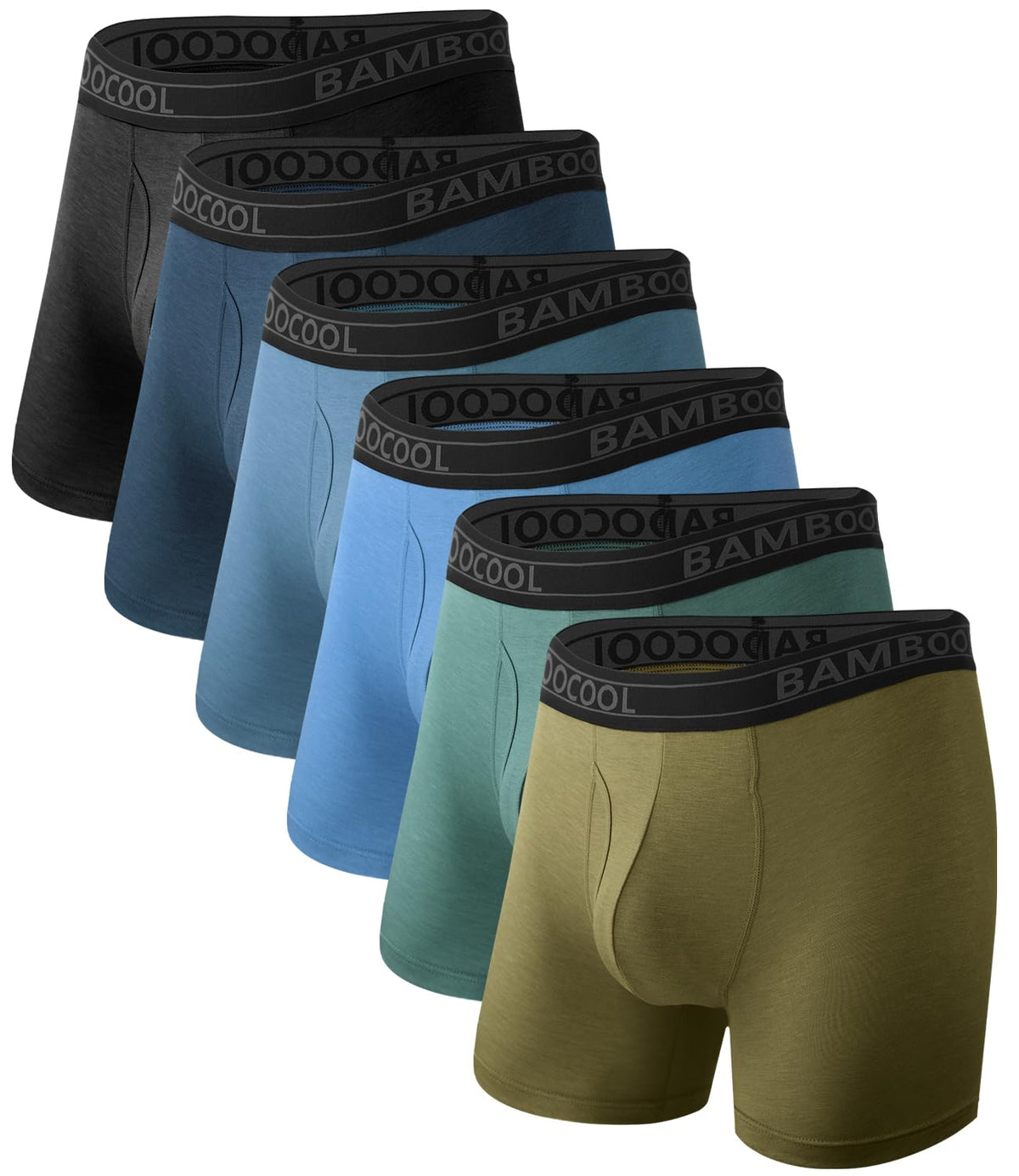 BAMBOO COOL Ultra Soft Mens Underwear Boxer Briefs Multi-pack | Bamboo Fabric,No Ride Up,More Breathable Than Cotton