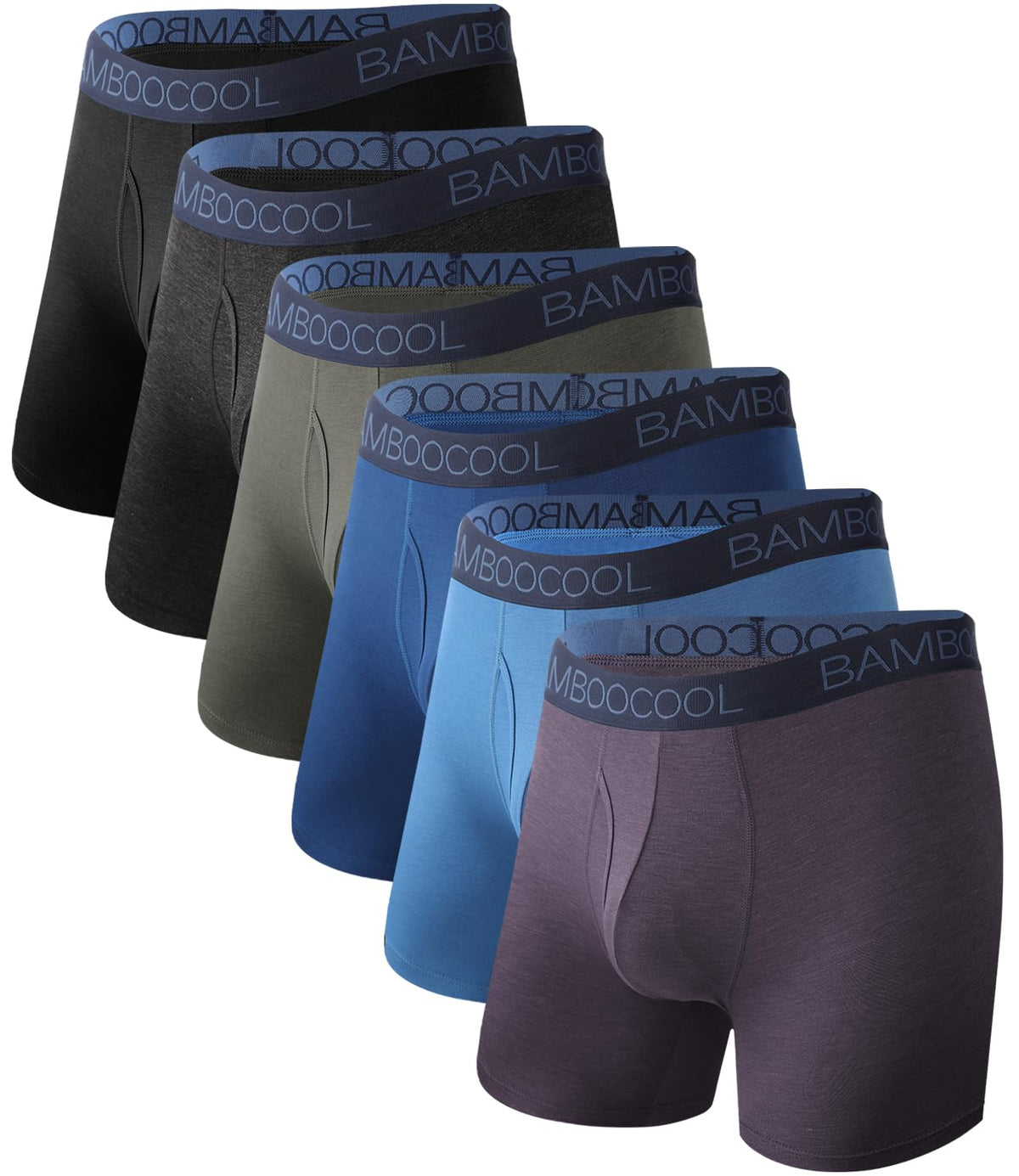 BAMBOO COOL Ultra Soft Mens Underwear Boxer Briefs Multi-pack | Bamboo Fabric,No Ride Up,More Breathable Than Cotton