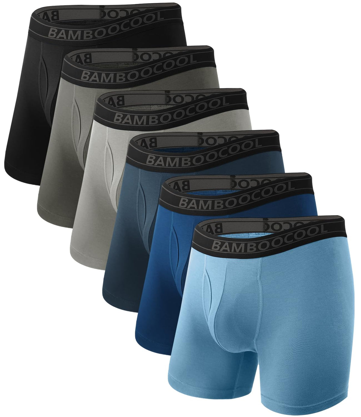 BAMBOO COOL Ultra Soft Mens Underwear Boxer Briefs Multi-pack | Bamboo Fabric,No Ride Up,More Breathable Than Cotton