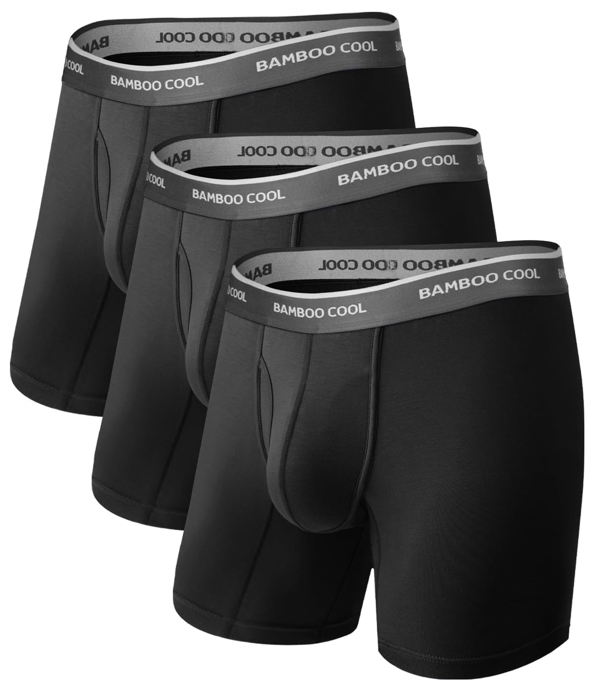BAMBOO COOL Ultra Soft Mens Underwear Boxer Briefs Multi-pack | Bamboo Fabric,No Ride Up,More Breathable Than Cotton