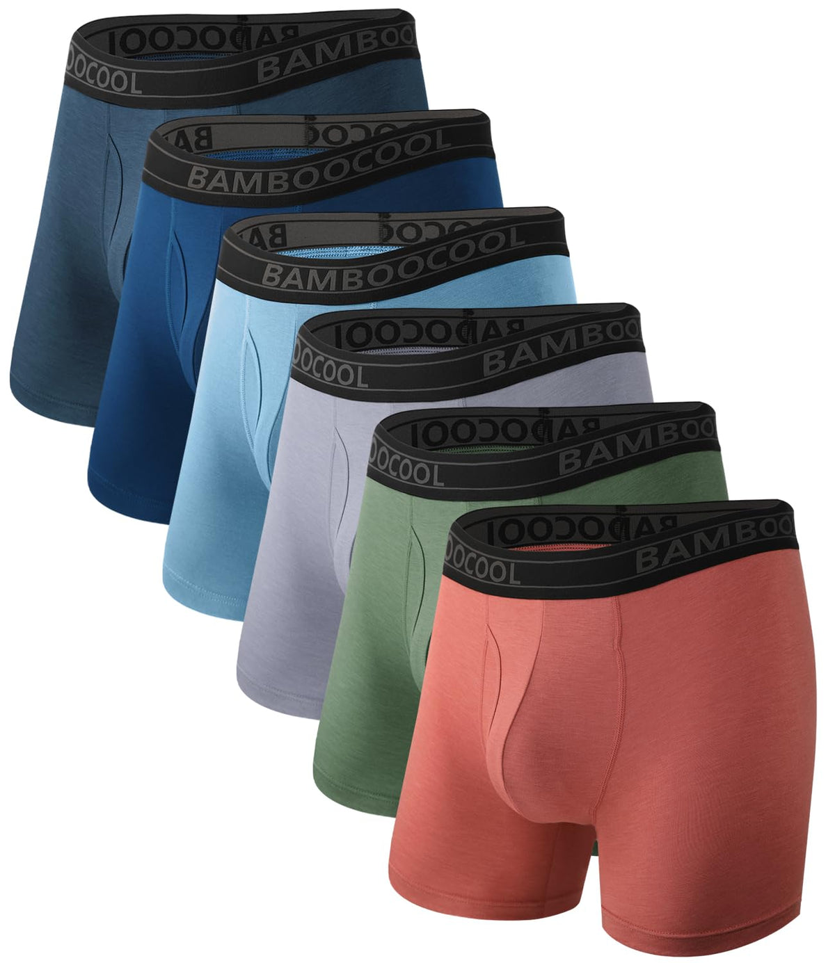 BAMBOO COOL Ultra Soft Mens Underwear Boxer Briefs Multi-pack | Bamboo Fabric,No Ride Up,More Breathable Than Cotton