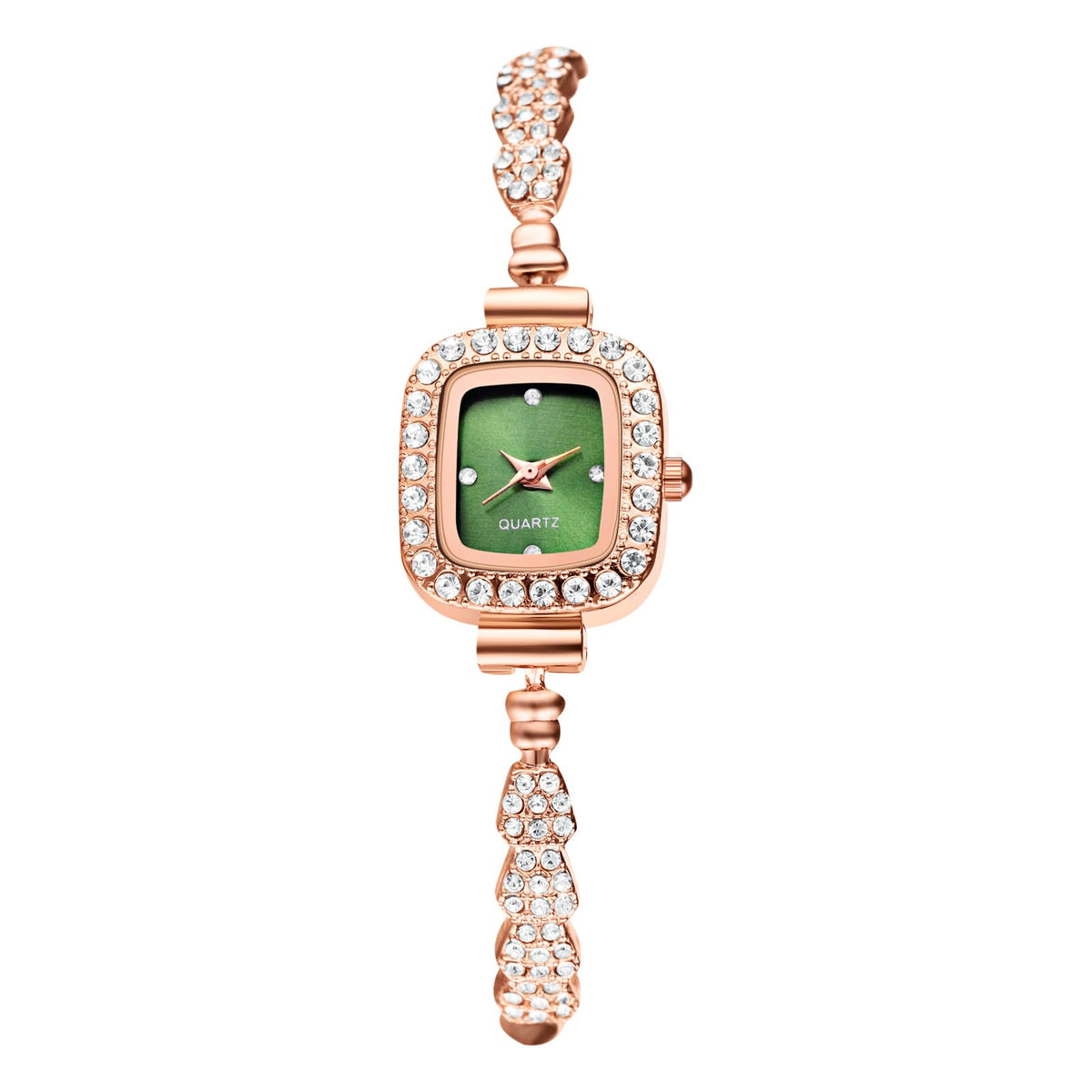 OIDEA Womens Full Diamond Bracelet Watch: Luxury Rhinestone Diamond Square Dial Analog Quartz Wrist Watch Detachable Strap Casual Dress Ladies Watch Valentine&