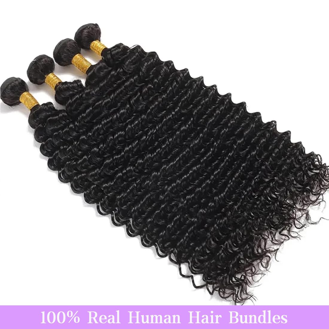 Brazilian Virgin Hair Bundles Deep Wave Human Hair Extensions