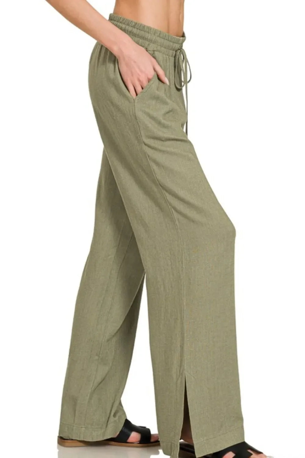 Zenana Linen Drawstring Pants