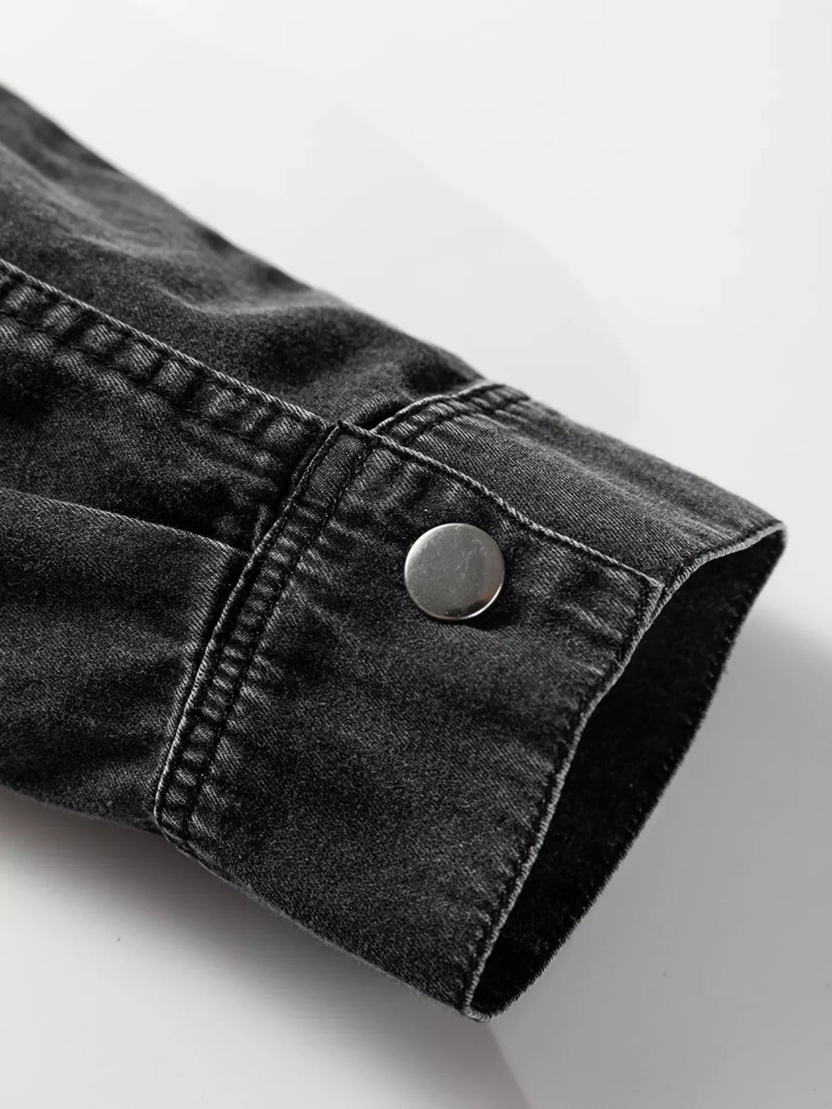 Chest Pocket Raw Hem Denim Loose Shirt Dress