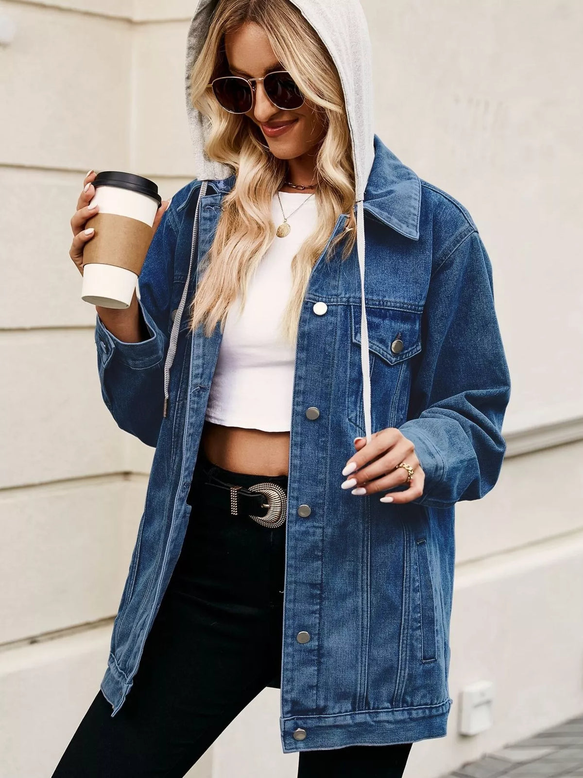 Button Up Long Sleeve Denim Jacket