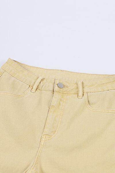 Raw Edge Mid Waist Flared Jeans for Trendy Women