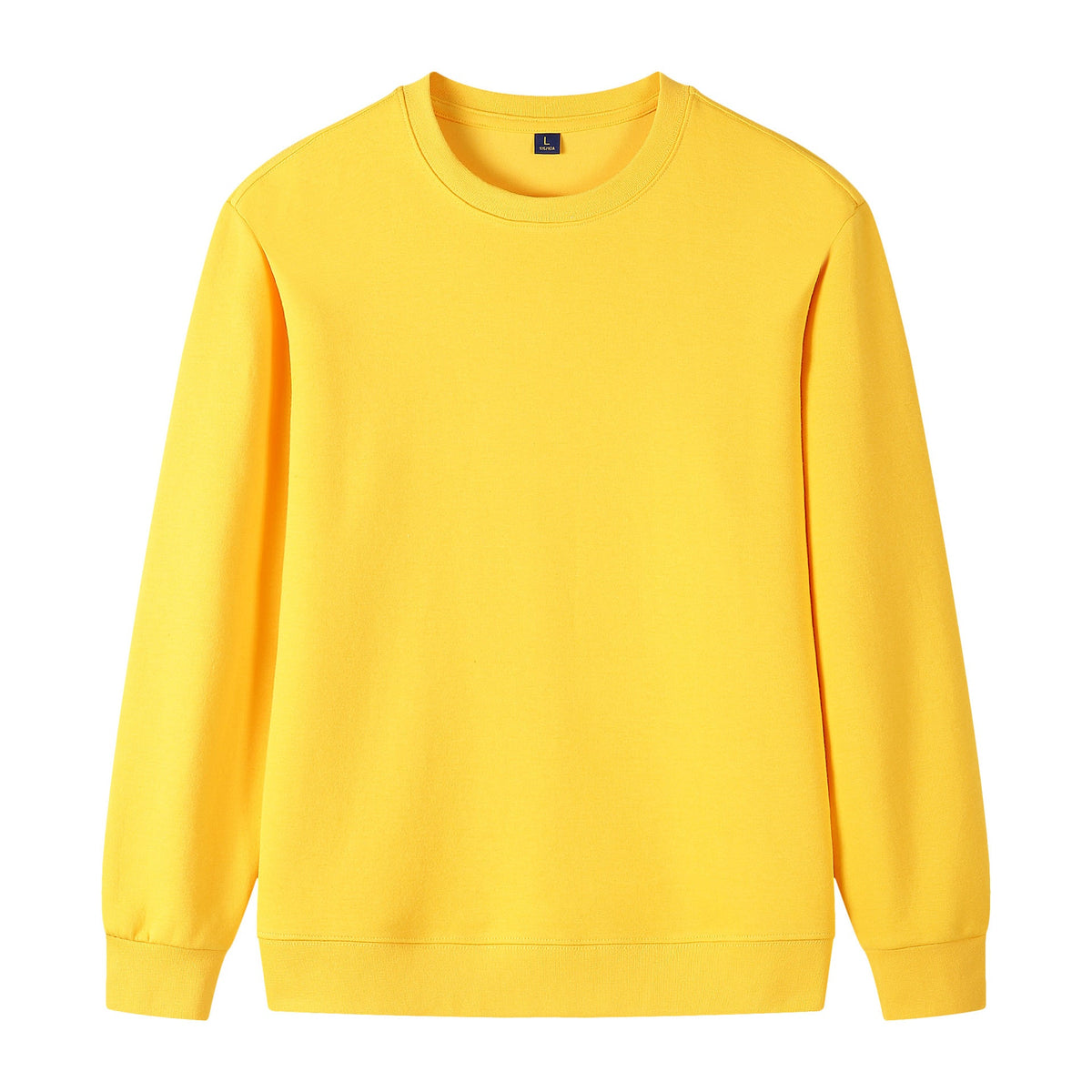 320g Straight Shoulder Pure Cotton Autumn Long Sleeve Round Neck Solid Color Sweatshirt Customized