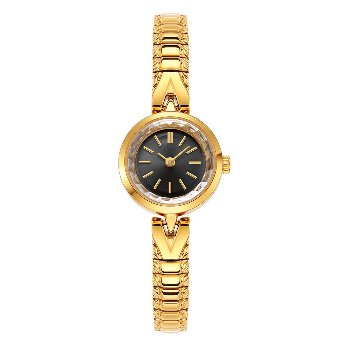 Womens Kaleidoscope Dial Vintage-style Quartz Gold Watch