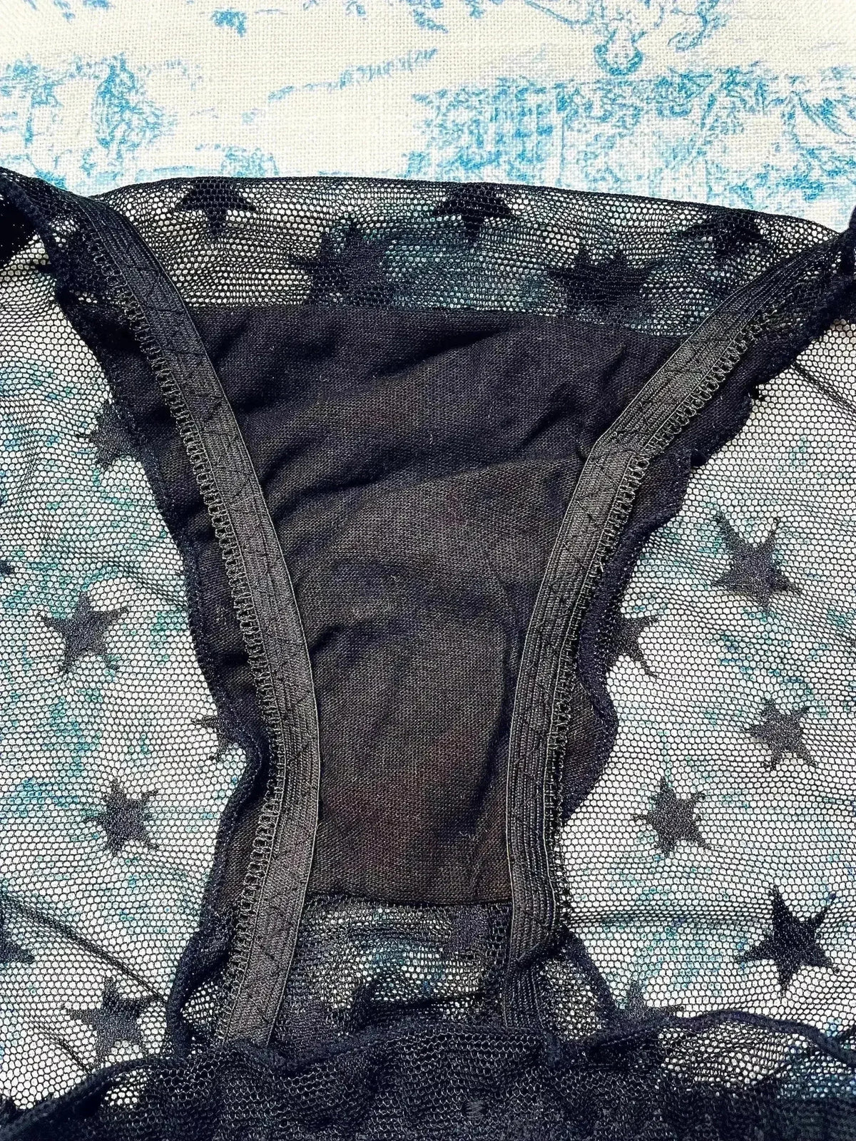 Black Mesh Star Panty