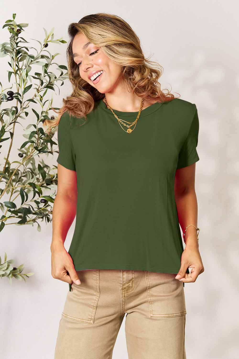 Basic Bae Full Size Round Neck Short Sleeve T-Shirt Black