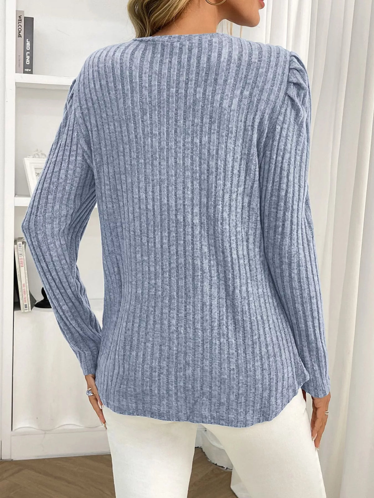 Round Neck Puff Sleeve T-Shirt