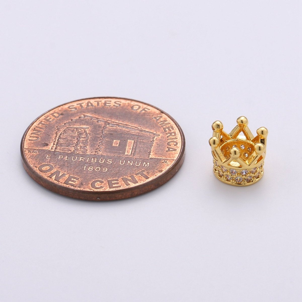 6MM Beads CZ Micro Crown Beads Large Hole Crown Spacer Beads, Cubic Zirconia Crown Beads, CZ Big Hole Crown Charm Bracelet B-299