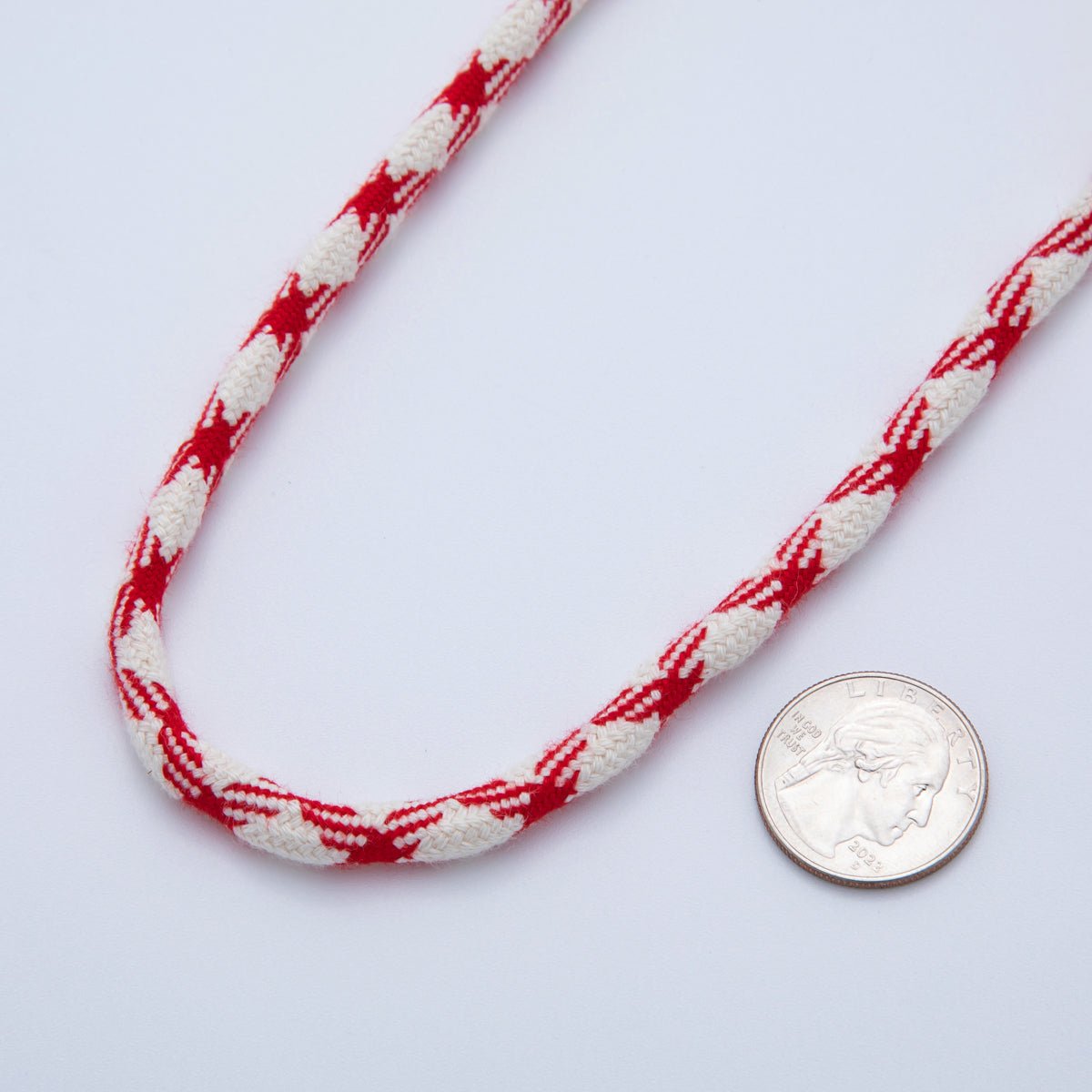 6mm Dark Red-Beige Braided Summer Sport Cord Necklace Bracelet Finding by Yard | Roll-1647
