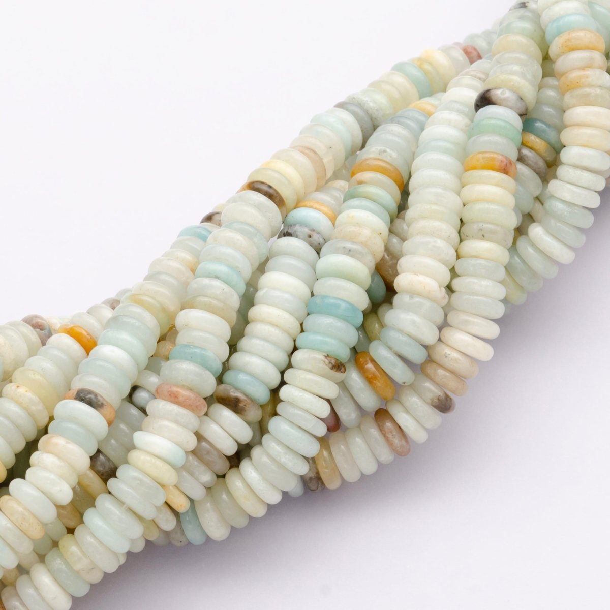 6mm x 2mm Thin Rondelle Natural Gemstone Bead Strand Finding | WA-3118 ~ WA-3127