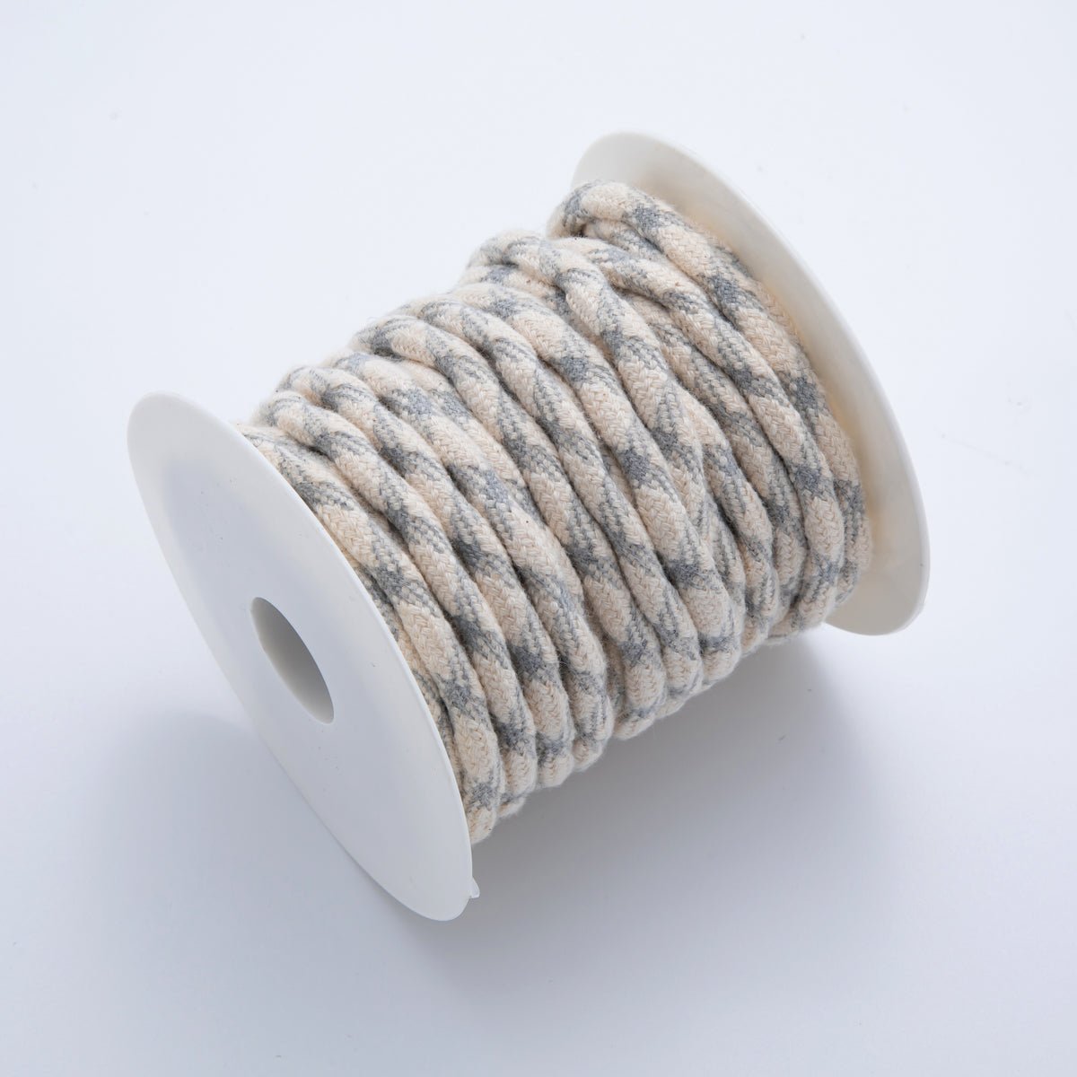 6mm Grey-Beige Braided Summer Sport Cord Paracord Unfinished Chain by Yard | Roll-1638