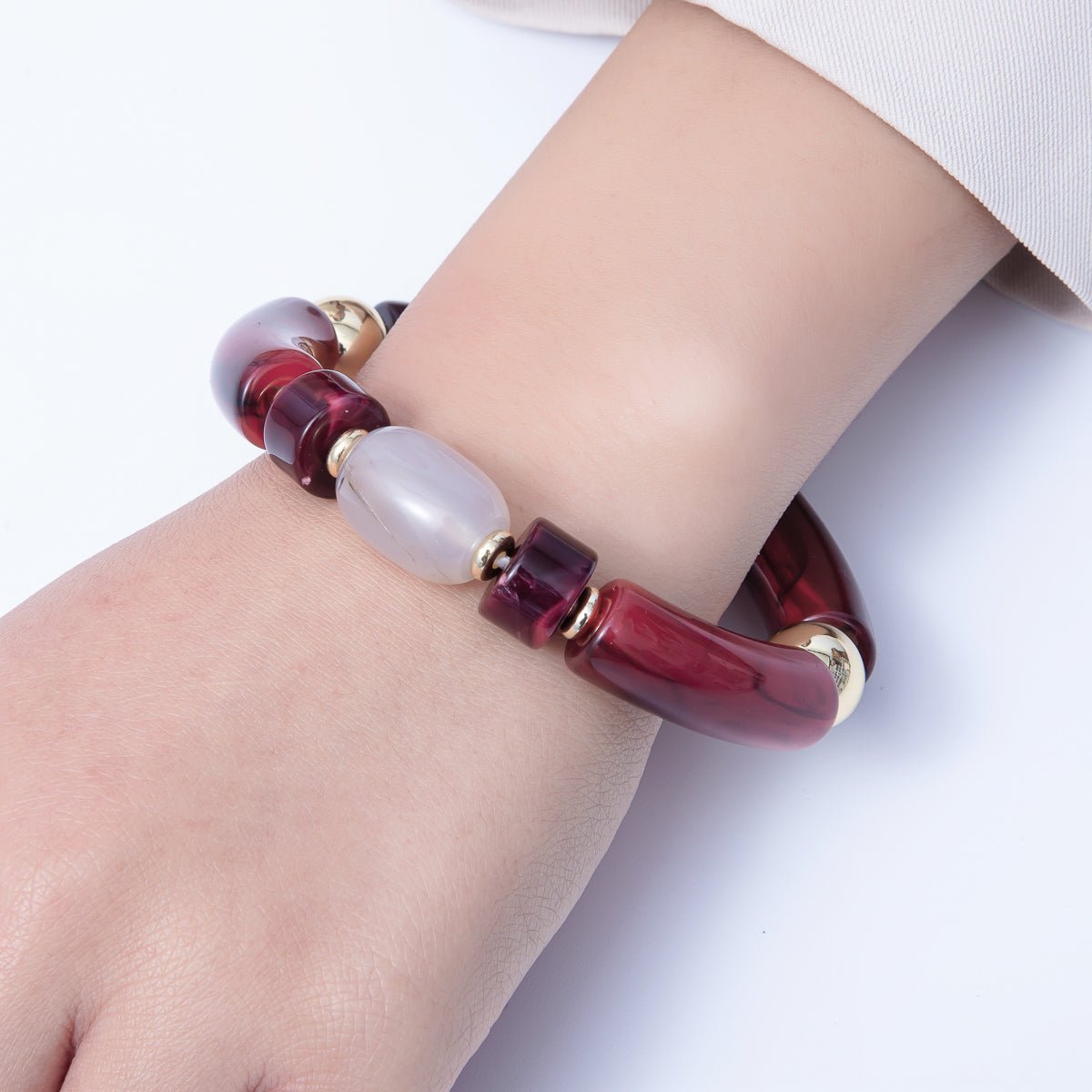 6mm Red Jasper, Carnelian Gemstone Bead Stretch Bracelet | WA-03971 WA-04137