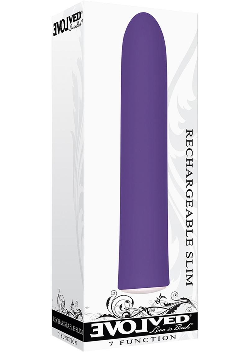 Evolved 7 Function Rechargeable Slim Design Vibrator – Purple