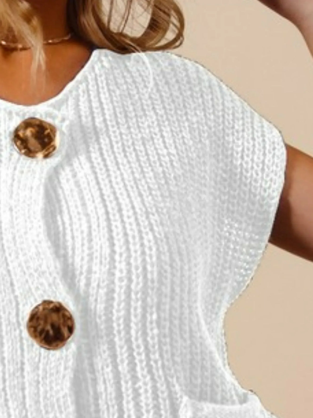 SO ME Big Metal Button Front Sweater Vest