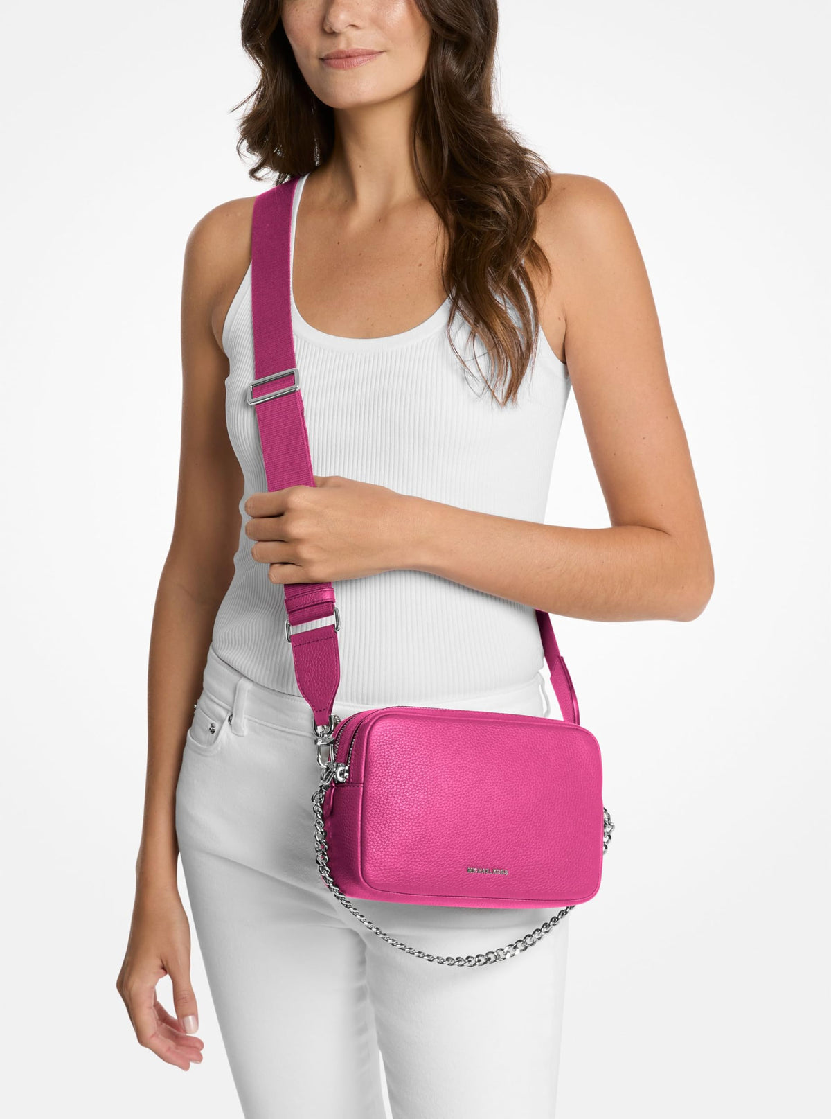 Michael Kors Bryant Medium Double Zip Chain Camera Crossbody Bag