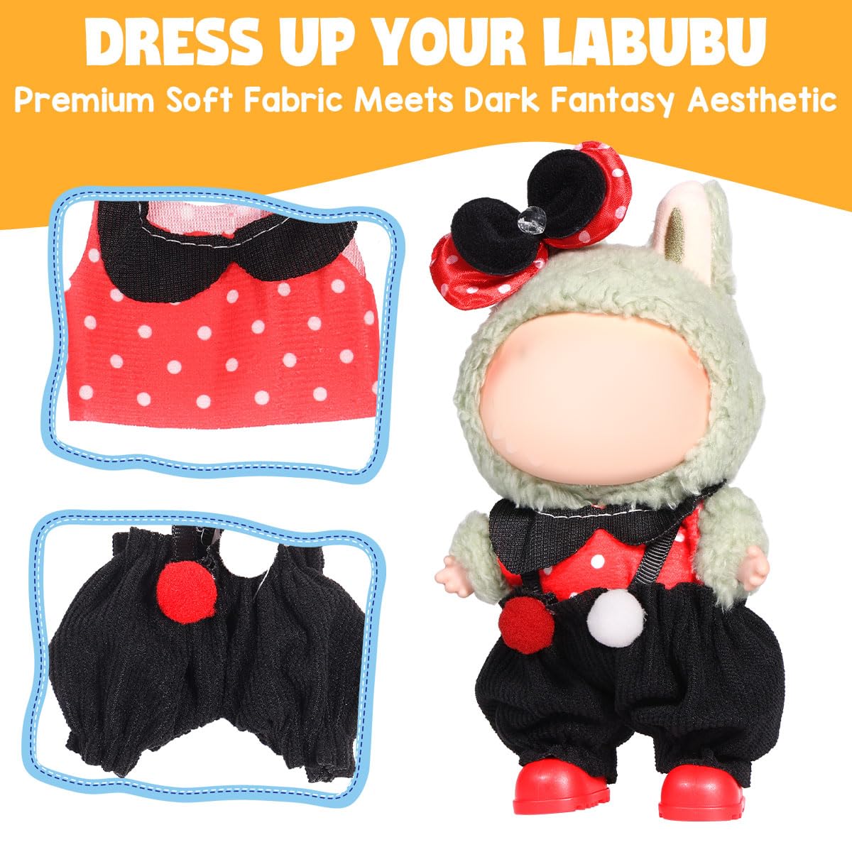 3 Piece Doll Clothes Set for 17cm Dolls - Handmade Crochet Outfit with Hat
