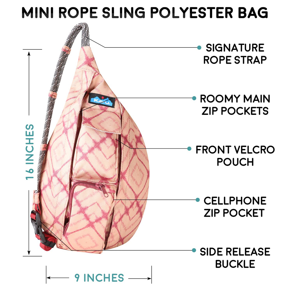 Mini Rope Sling Pack Adjustable Crossbody Bag for Women