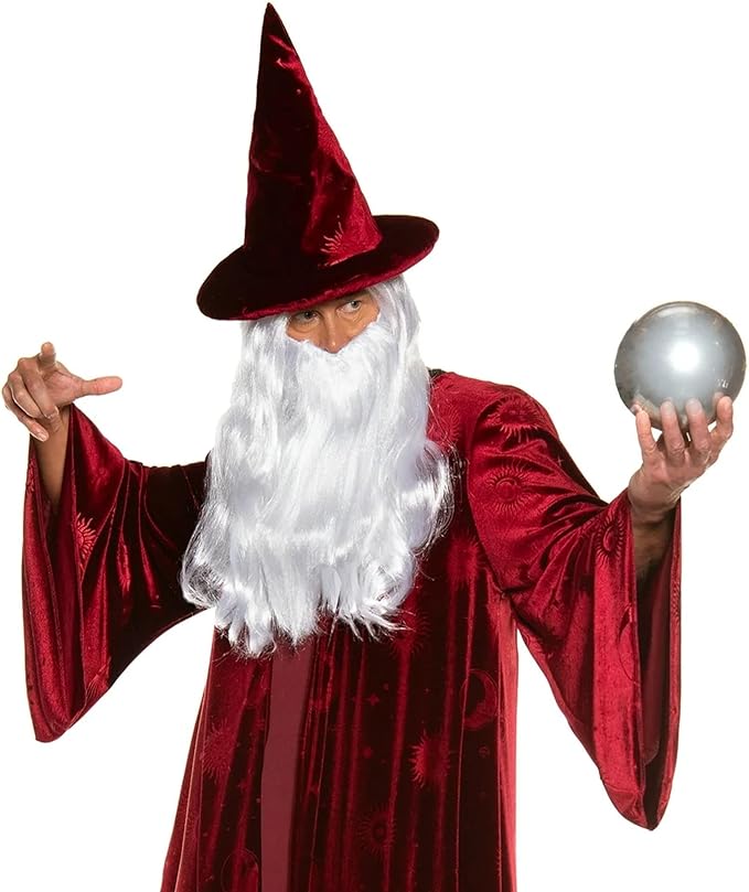 Adult Burgundy Wizard Stargazer Fantasy Magic Sorcerer Men&