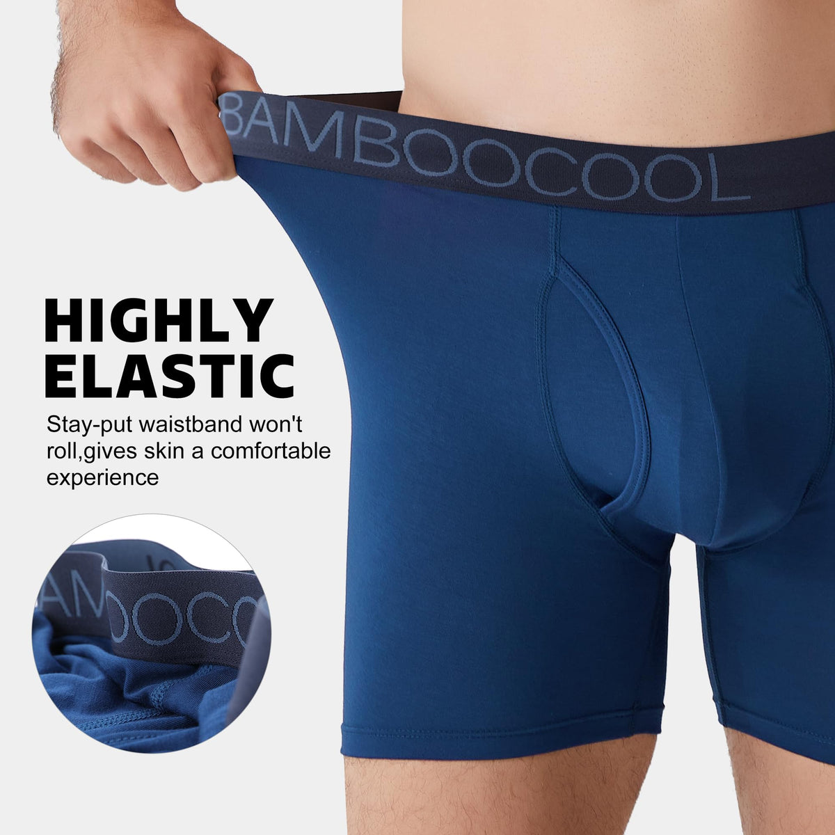 BAMBOO COOL Ultra Soft Mens Underwear Boxer Briefs Multi-pack | Bamboo Fabric,No Ride Up,More Breathable Than Cotton