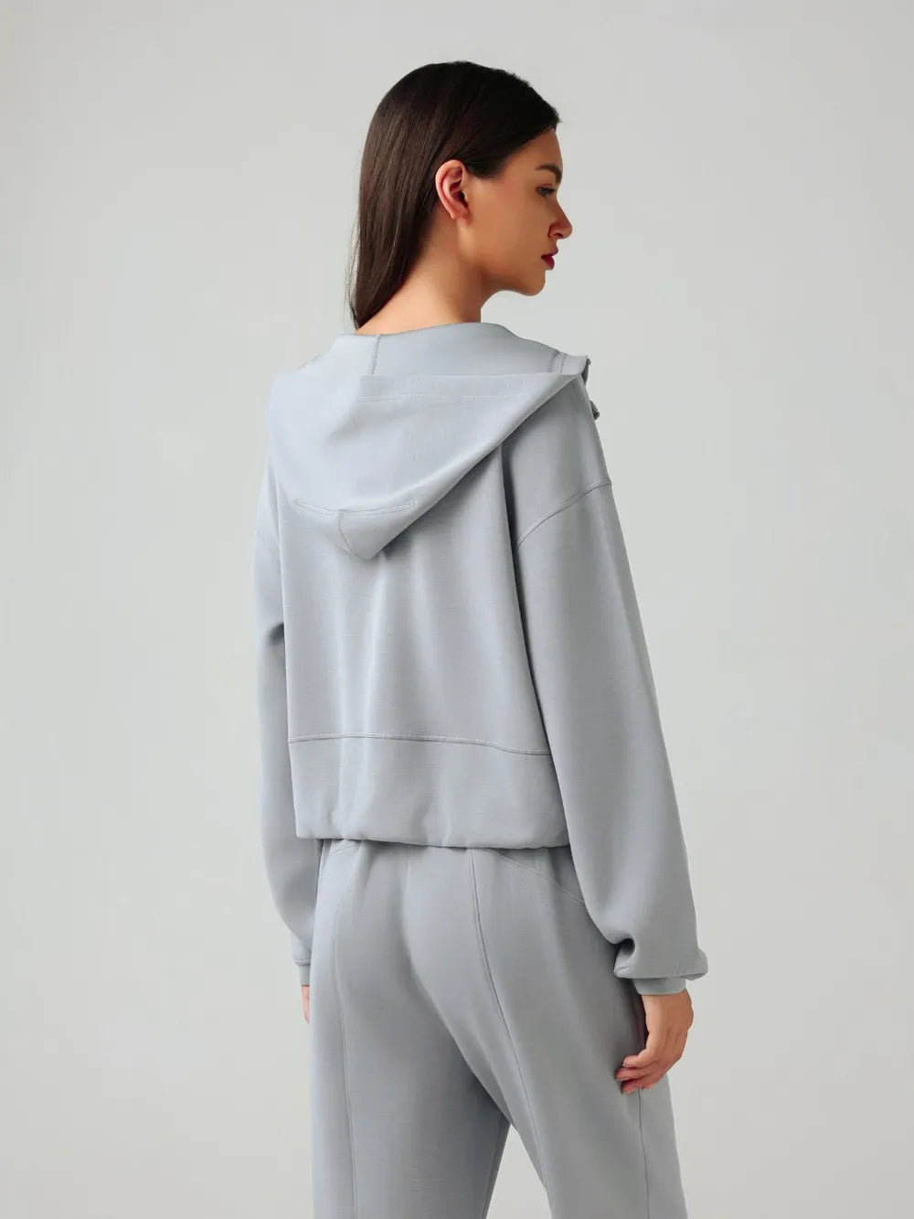 Millennia Zip Up Dropped Shouder Active Hooded