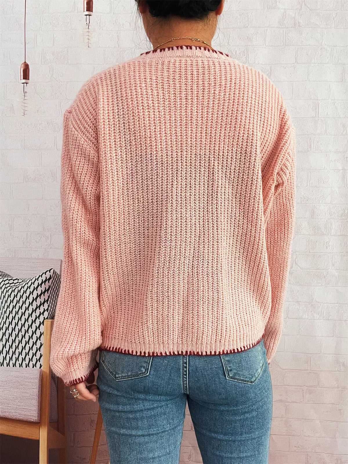 Flower Button Long Sleeve Cardigan