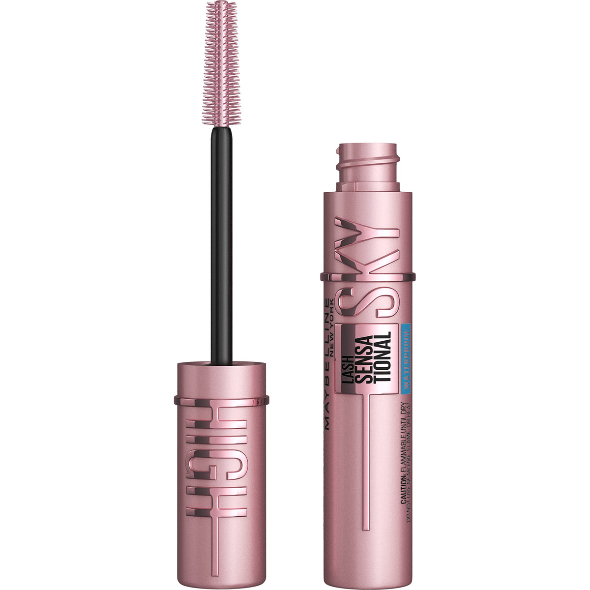 Maybelline Lash Sensational Sky High Washable Mascara Makeup, Volumizing, Lengthening, Defining, Curling, Multiplying, Buildable Formula, Blackest Black, 1 Count
