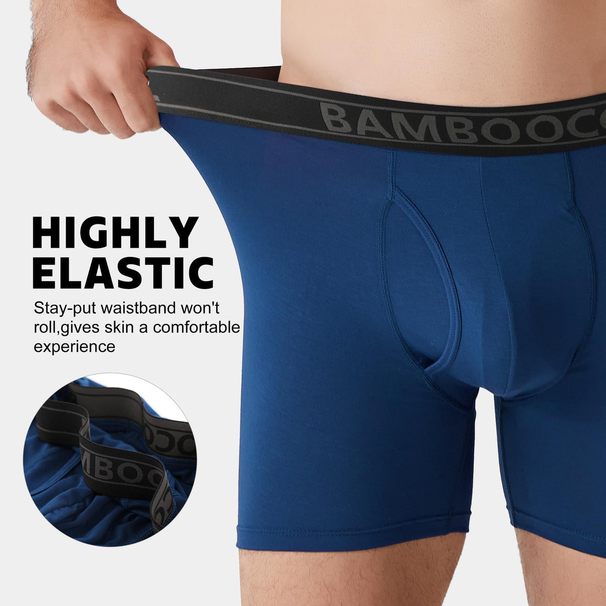 BAMBOO COOL Ultra Soft Mens Underwear Boxer Briefs Multi-pack | Bamboo Fabric,No Ride Up,More Breathable Than Cotton