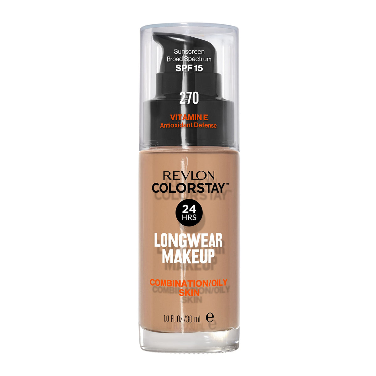Revlon Liquid Foundation, ColorStay Face Makeup for Combination & Oily Skin, SPF 15, Medium-Full Coverage with Matte Finish, 180 Sand Beige, 1 Fl Oz