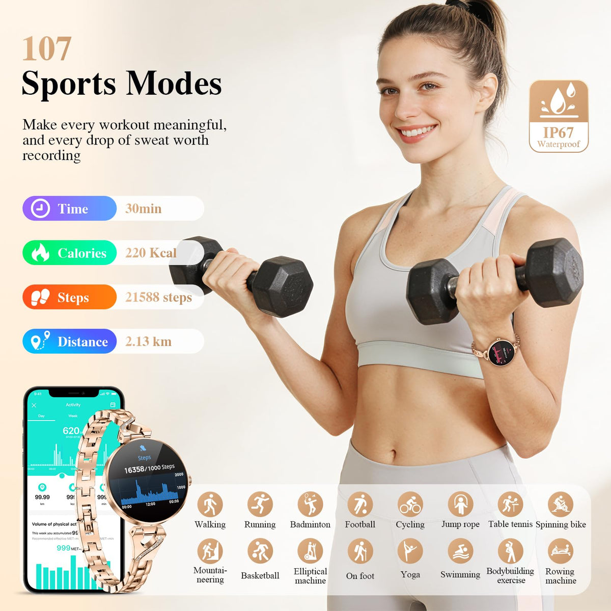 Smart Watches for Women, Answer/Make Call, 1.04&