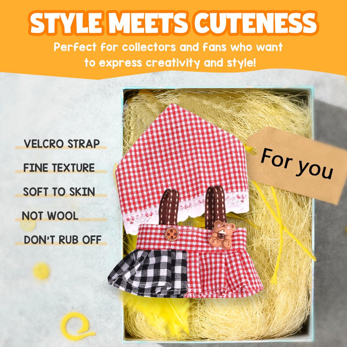 3 Piece Doll Clothes Set for 17cm Dolls - Handmade Crochet Outfit with Hat