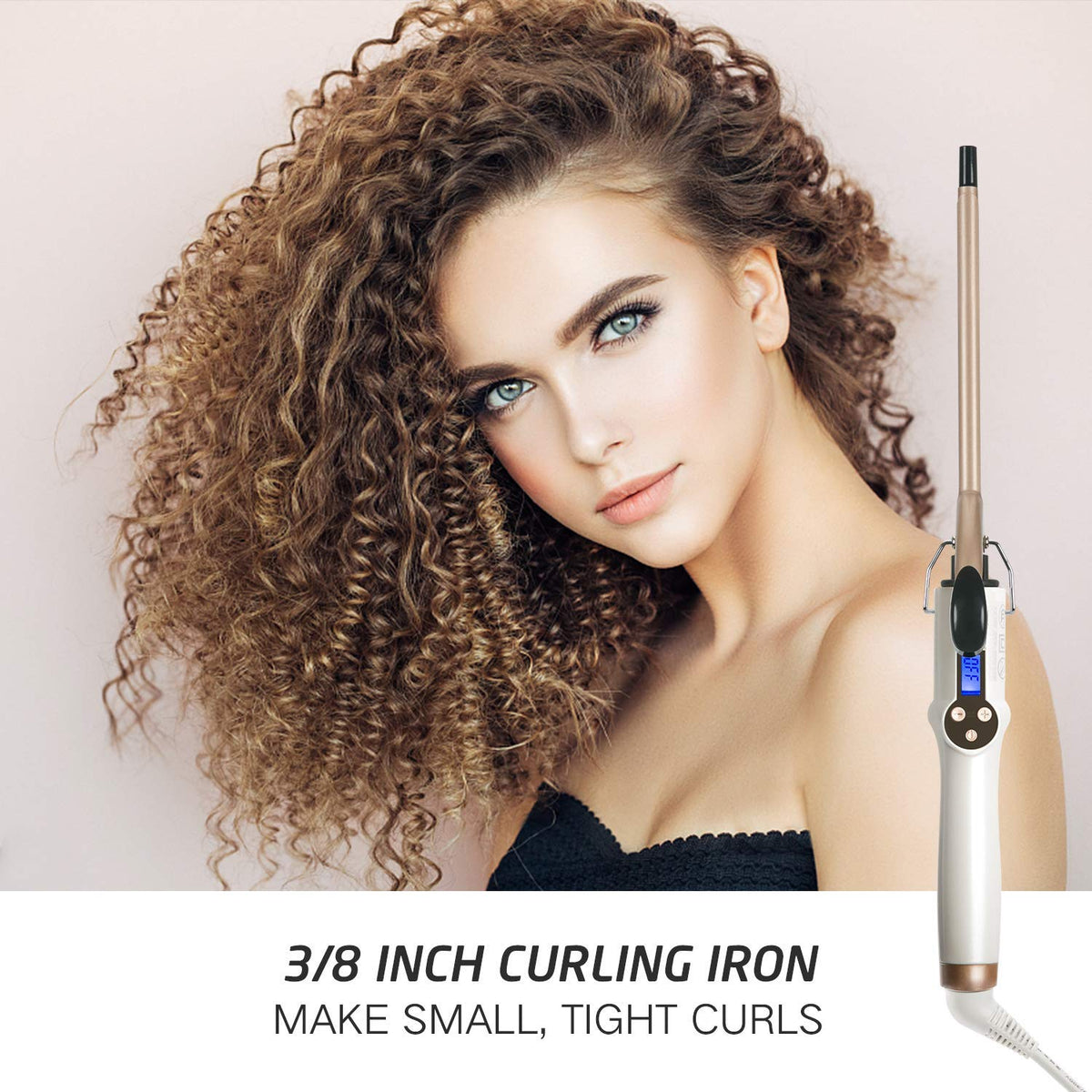 Professional Ceramic Tourmaline Curling Iron 3/4 Inch - Hair Curler with Heat Protection